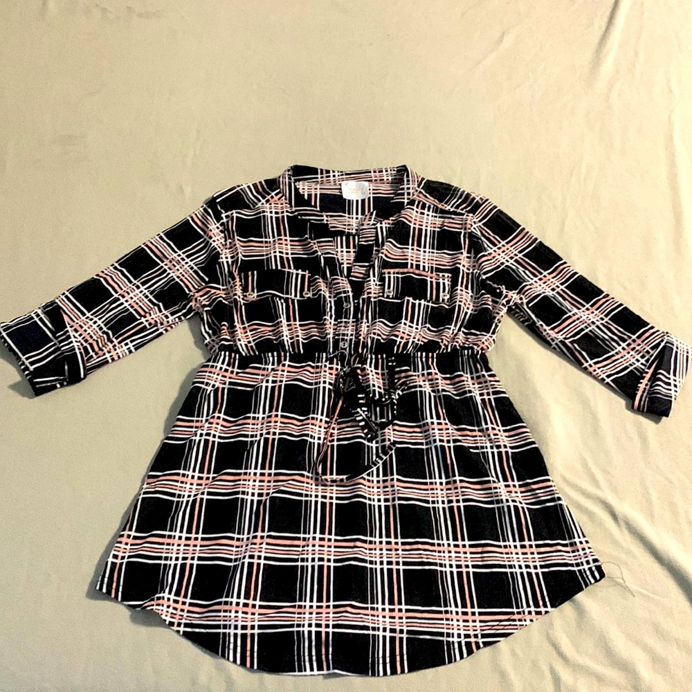 Plaid Maternity Blouse